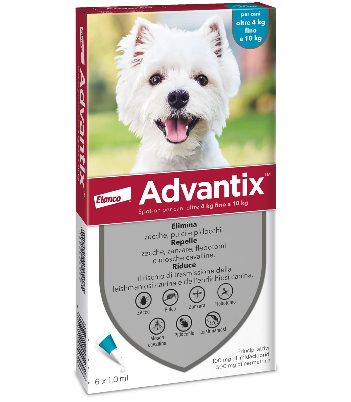 Advantix Spot On 6 Pipette Per Cani Da 4 A 10 Kg