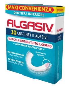Algasiv Adesivo Protesi Inferiore Per Dentiera 30 Pezzi
