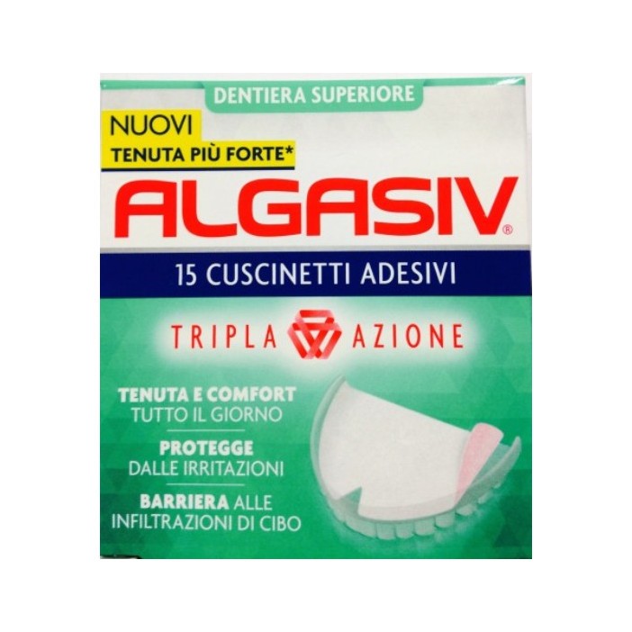 Algasiv Adesivo Protesi Superiore Per Dentiera 15 Pezzi