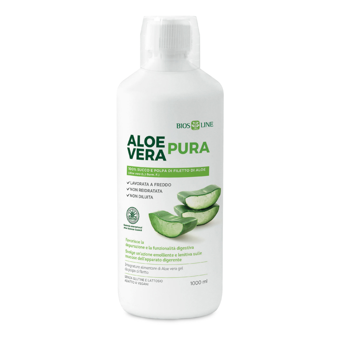 Biosline Aloe Vera Pura Integratore Alimentare Flacone 1 Litro