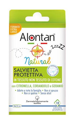 Alontan Natural Salvietta Protettiva Contro Zanzare 12 Pezzi