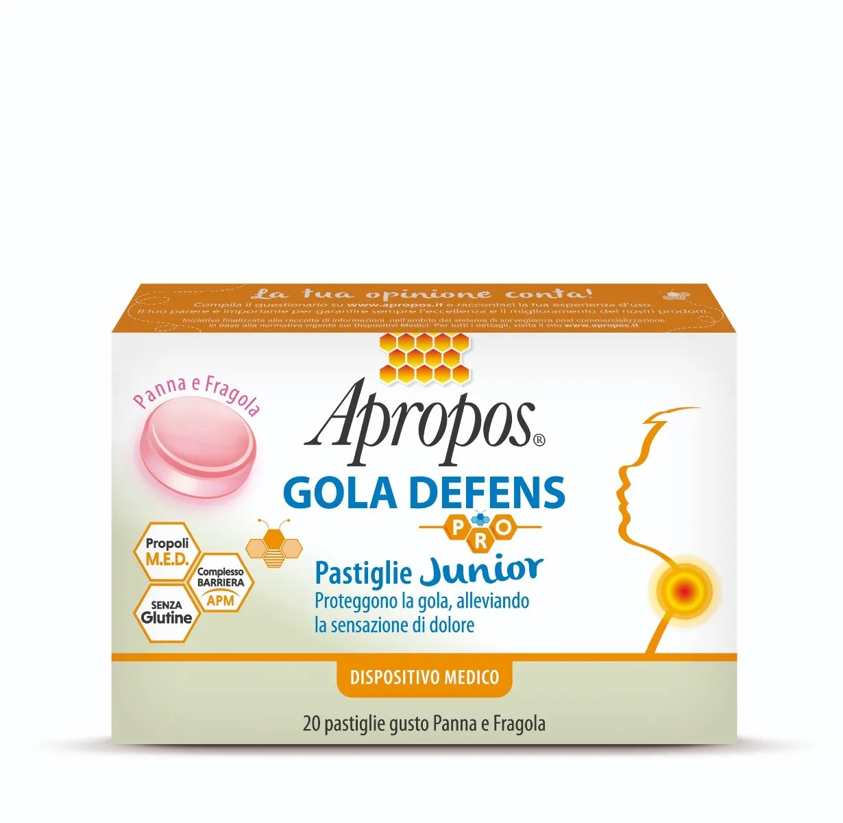 Apropos Gola Defense Junior Panna Fragola 20 Pastiglie