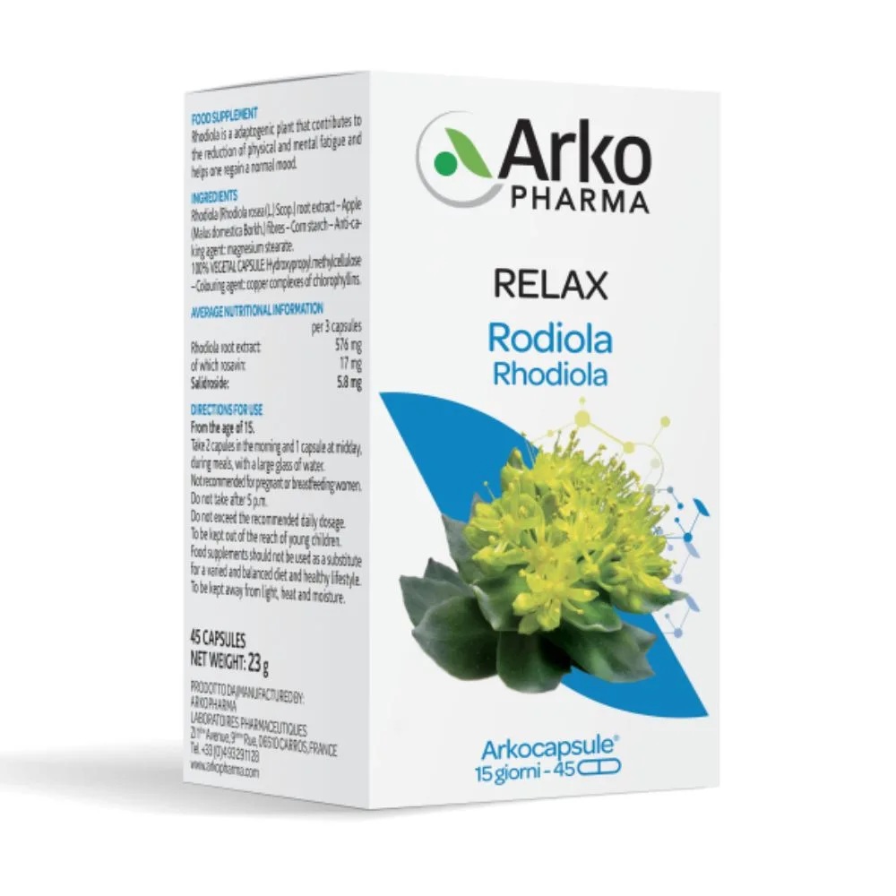 Arkopharma Rodiola Bio Integratore Alimentare 45 Capsule