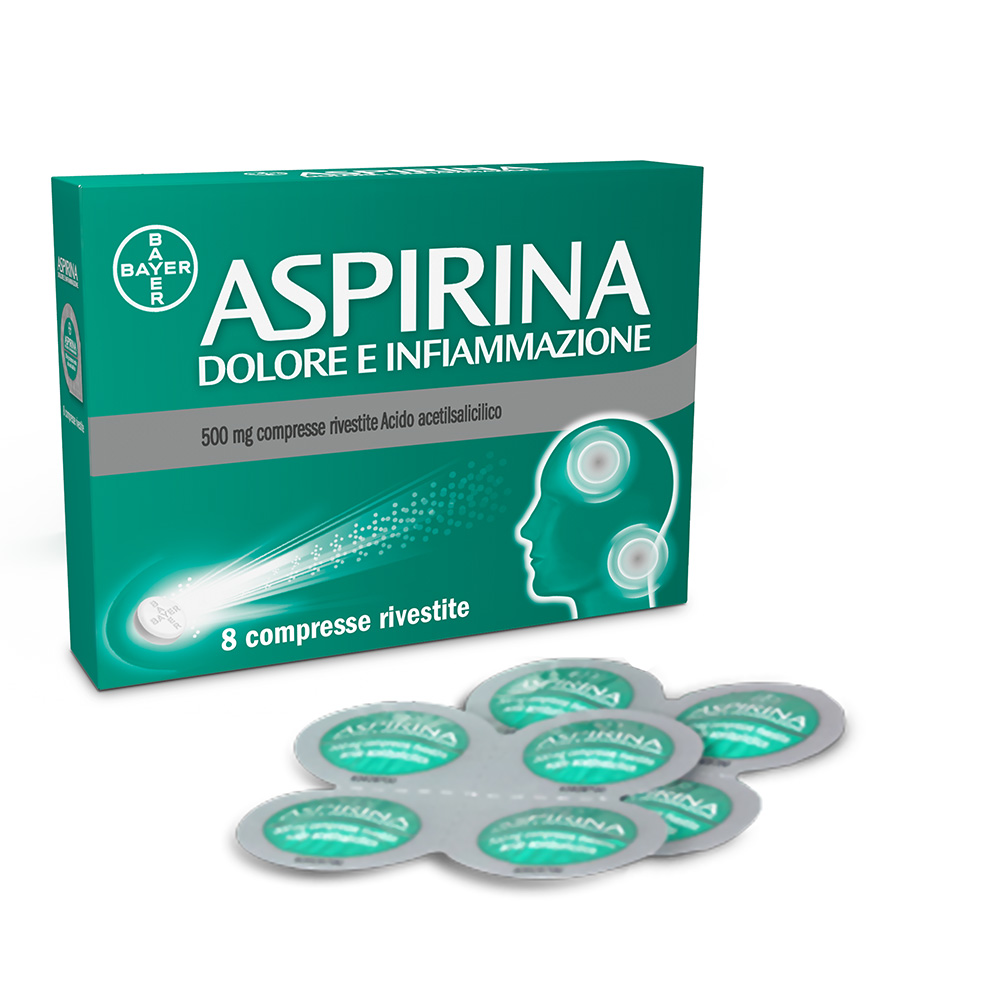 Aspirina Dolore Infiammazione 8 Compresse Rivestite 500 Mg