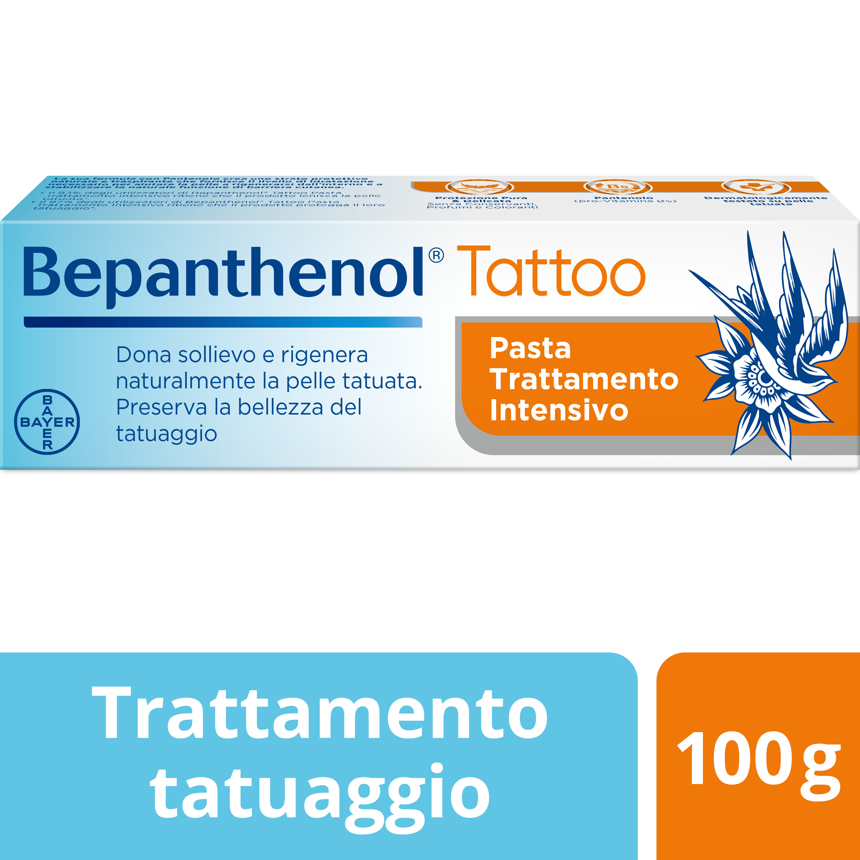 Bepanthenol Tattoo Pasta Trattamento Intensivo Per Tatuaggi 100g