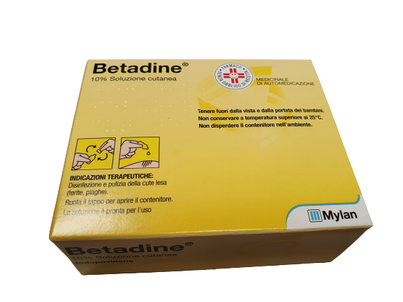 Betadine Soluzione Cutanea Per Disinfettare 10 Flaconi 10 Ml 10%