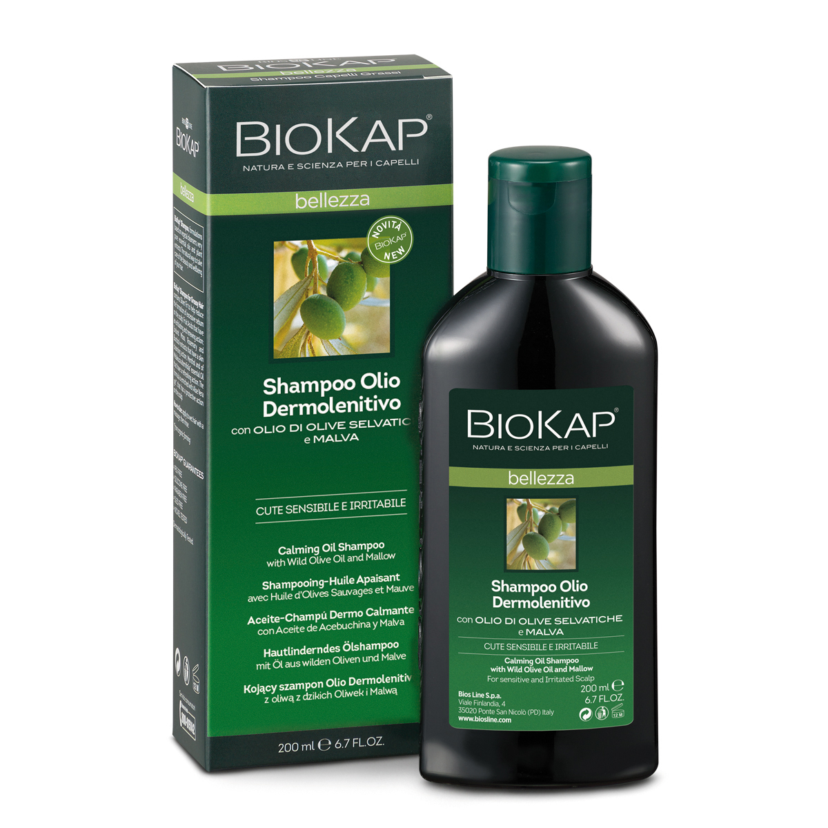 Biosline Biokap Shampoo Olio Dermolenitivo Flacone Da 200 Ml