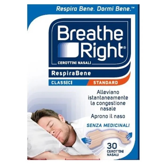 Breathe Right Original Cerotti Nasali Classici 30 Pezzi