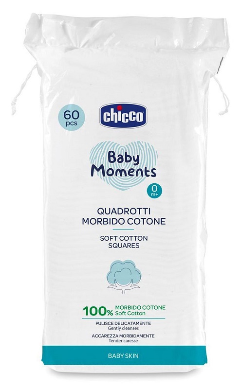 Chicco Cotone Quadrotti Morbido 60 Pezzi