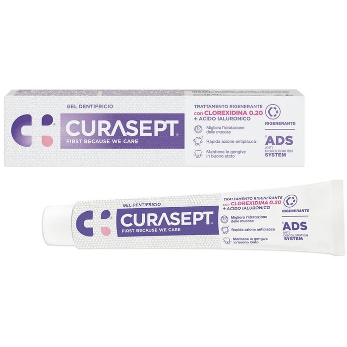 Curasept Dentifricio Gel Antiplacca 0.20 Ads Rigenerante 75 Ml