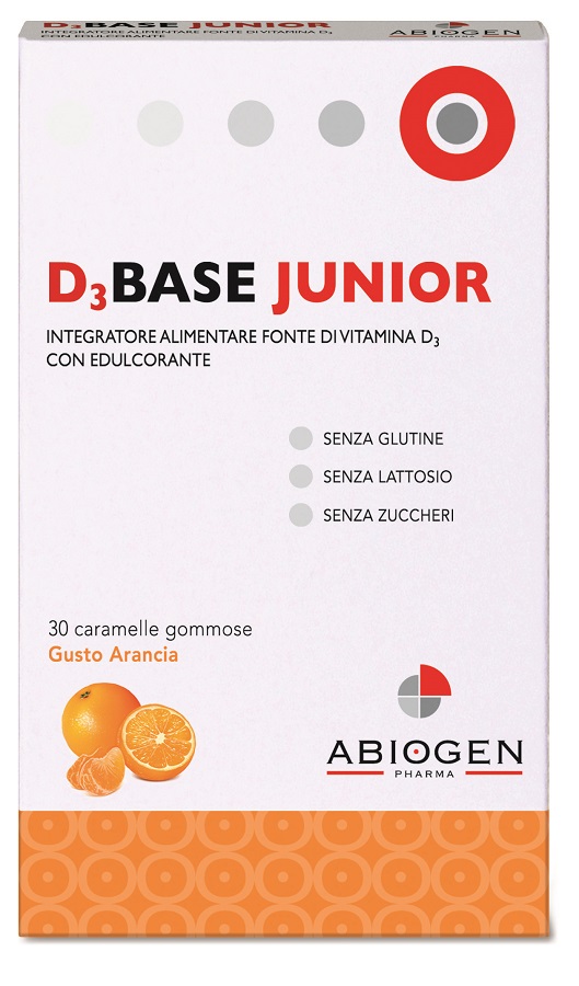 D3base Junior 30 Caramellle Gommose Gusto Arancia