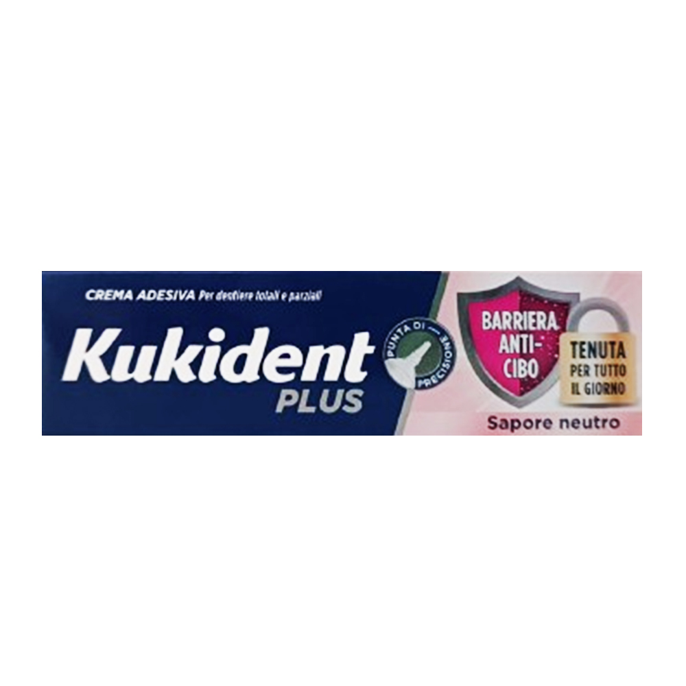 Kukident Plus Crema Adesiva Sapore Neutro Per Dentiera 40 G