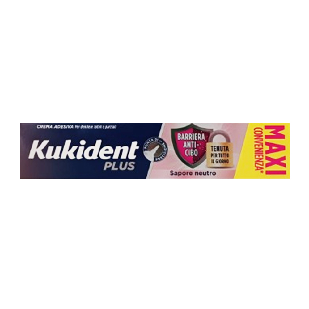 Kukident Plus Crema Adesiva Sapore Neutro Per Dentiera 57 G