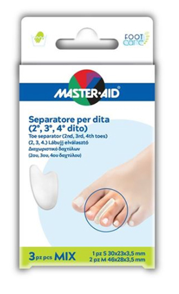 Master Aid Separatore In Gel Per 2°, 3° E 4° Dito 3 Pezzi