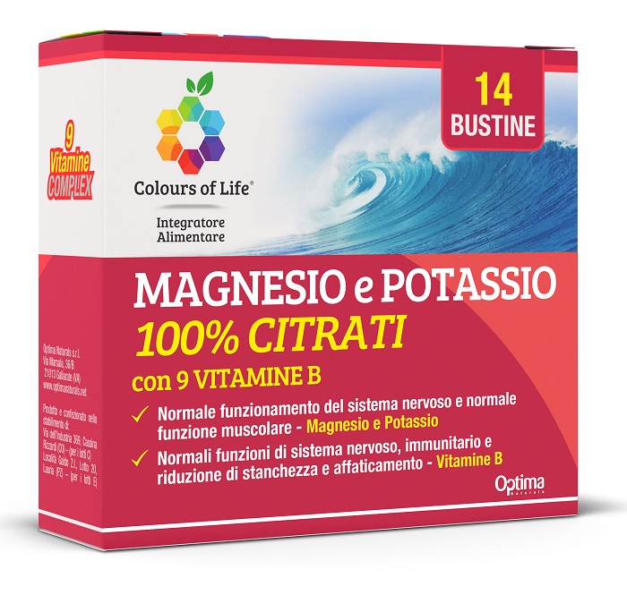 Optima Naturals Magnesio Potassio 100% Citrati Vitamina B 14 Bus