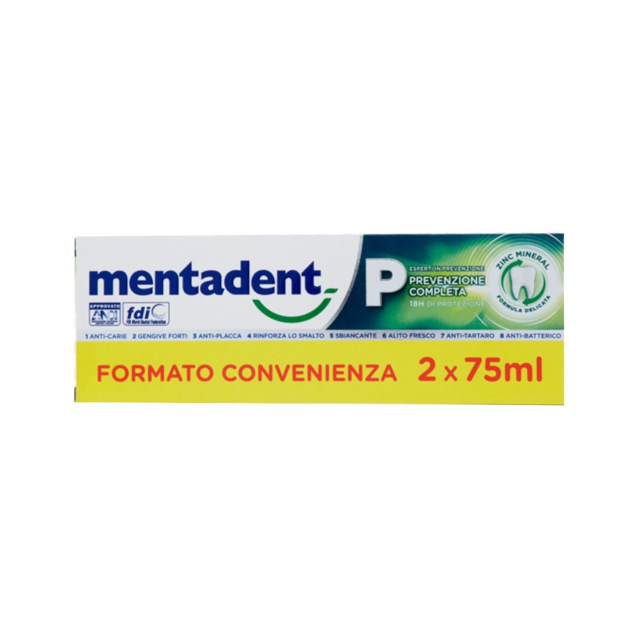 Mentadent P Dentifricio Bitubo 2x75 Ml