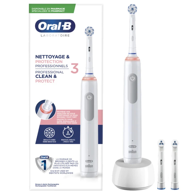 Oral-b Pro 3 Lab Spazzolino Elettrico + 2 Ricambi