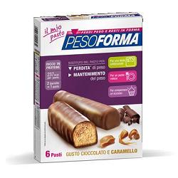 Pesoforma Barrette Ciocciolato E Caramello 12 Pezzi