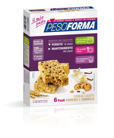 Pesoforma Barretta Cereali Gusto Cookies E Vaniglia 12 Barrette