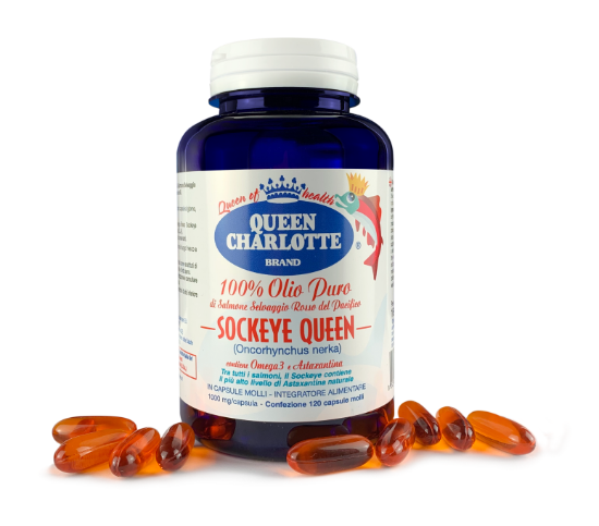 Queen Charlotte Integratore Olio Puro Salmone Rosso 120 Capsule