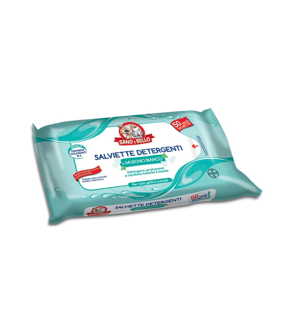 Sano E Bello Salviette Detergenti Muschio Bianco 50 Pezzi