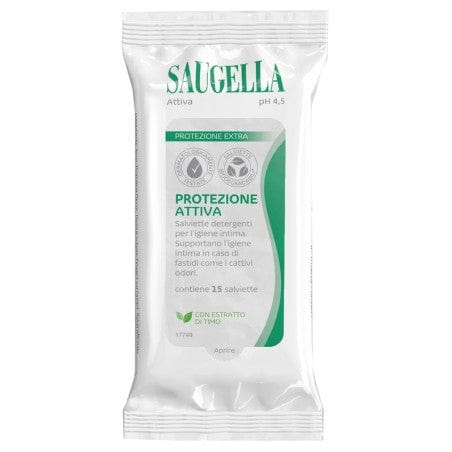 Saugella Attiva Salviette Intime Detergenti 15 Pezzi