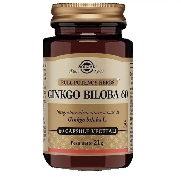 Solgar Ginkgo Biloma 60 Integratore Alimentare 60 Capsule
