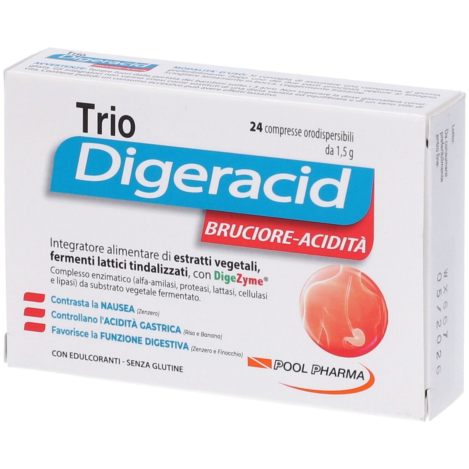 Trio Digeracid Per La Funzione Digestiva 24 Compresse