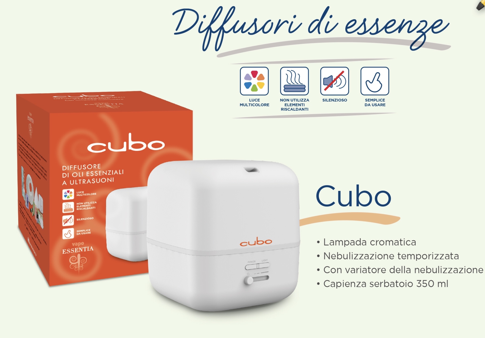 Vapo Essentia Cubo Diffusore Profumatore Ultrasuoni