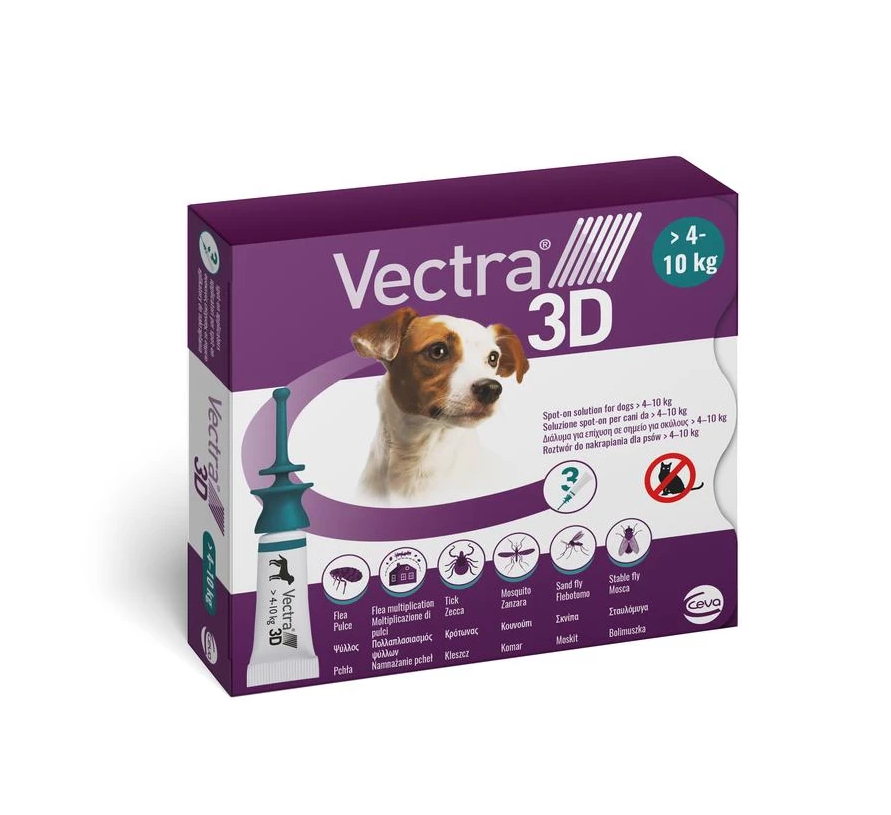 Vectra 3d Cane 4-10 Kg Verde 3 Pipette