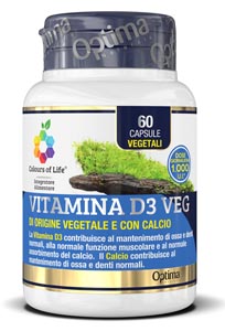 Optima Naturals Vitamina D3 Veg Colours 60 Capsule