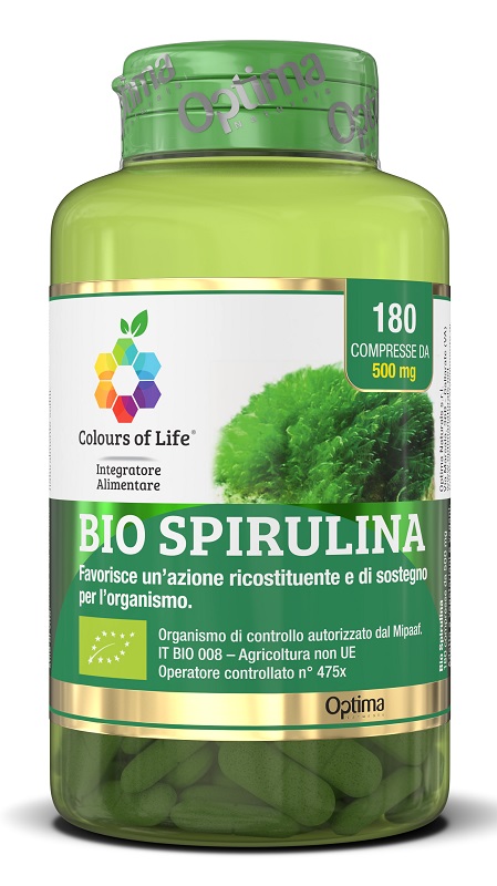 OPTIMA NATURALS BIO SPIRULINA COLOURS 180 COMPRESSE