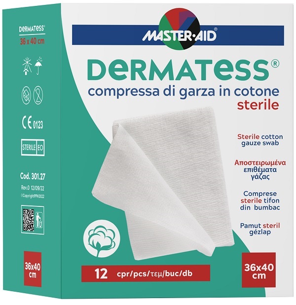 DERMATESS COTONE GARZA 36X40 12 PEZZI