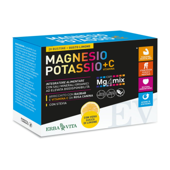 ERBA VITA MAGNESIO POTASSIO VITAMINA C 20 BUSTINE LIMONE