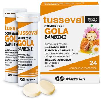 MARCO VITI TUSSEVAL GOLA BAMBINI LIMONE FRAGOLA 24 COMPRESSE