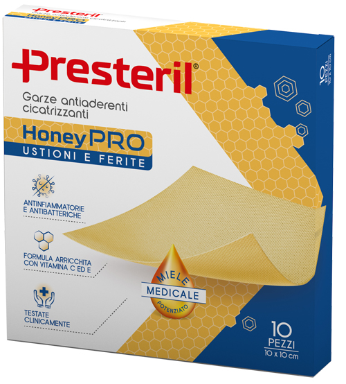 PRESTERIL HONEYPRO GARZE CICATRIZZANTI MIELE