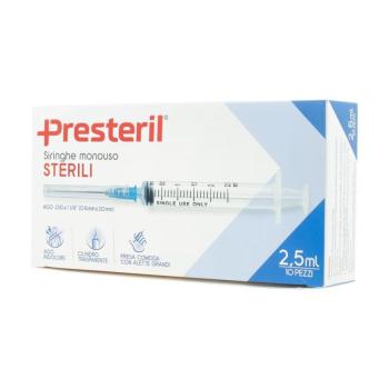 SIRINGHE MEDIPRESTERIL IPODERMICHE G23 2,5 ML